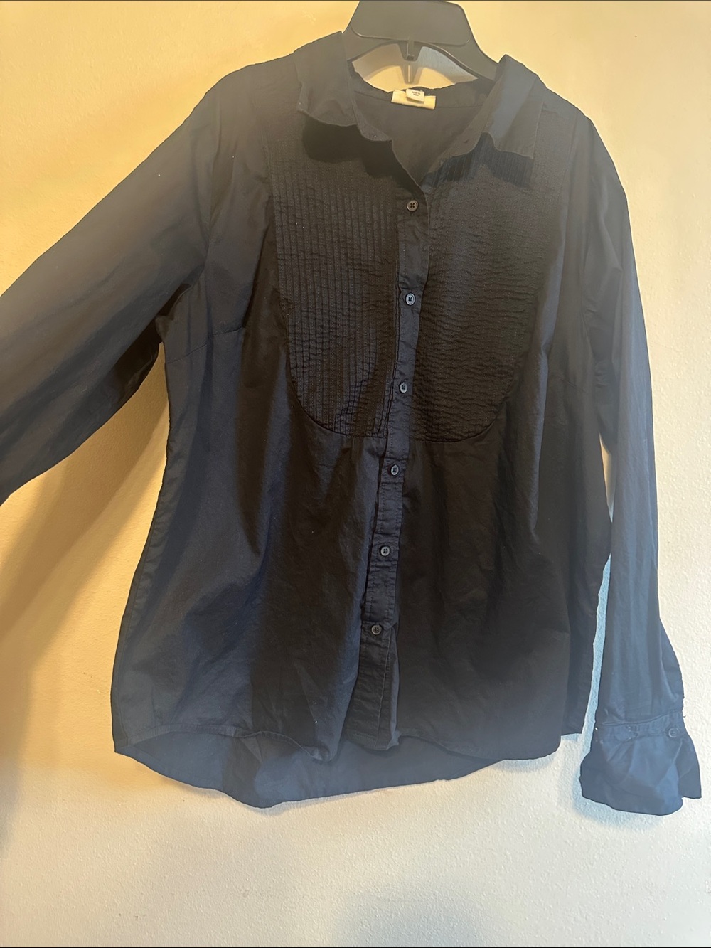 jcpenney Navy Blue Long Sleeve Button-Up Blouse